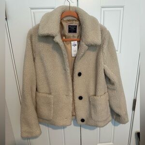 A&F Sherpa Jacket Tan/Neutral Size Large